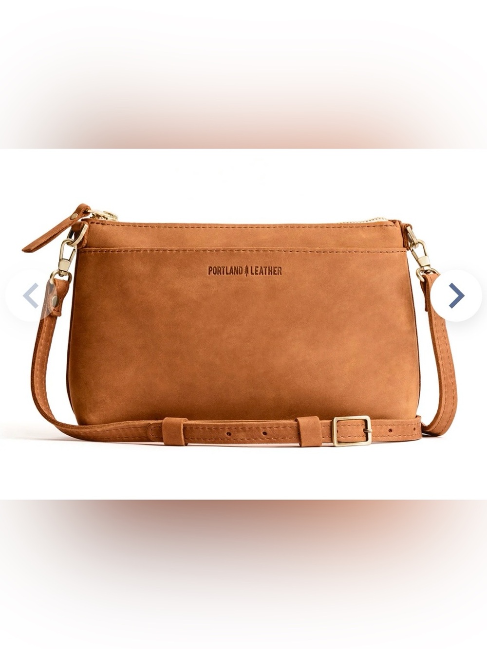 Portland Leather Poppy Women’s Leather Crossbody- Honey